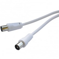 Καλώδιο Προέκτασης Τηλεόρασης RF Αρσενικό-Αρσενικό Λευκό 1m 9-120